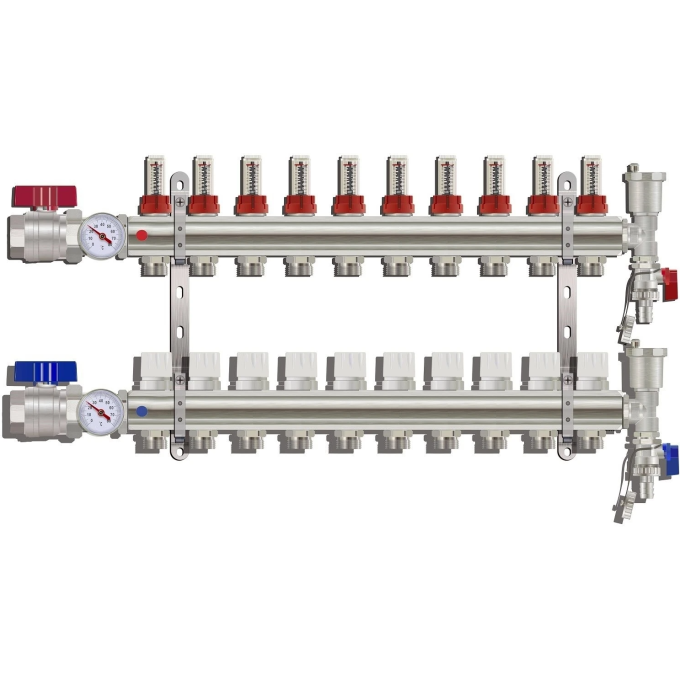 Коллектор регулируемый с расходомерами GAPPO G422,10 10-вых. X1